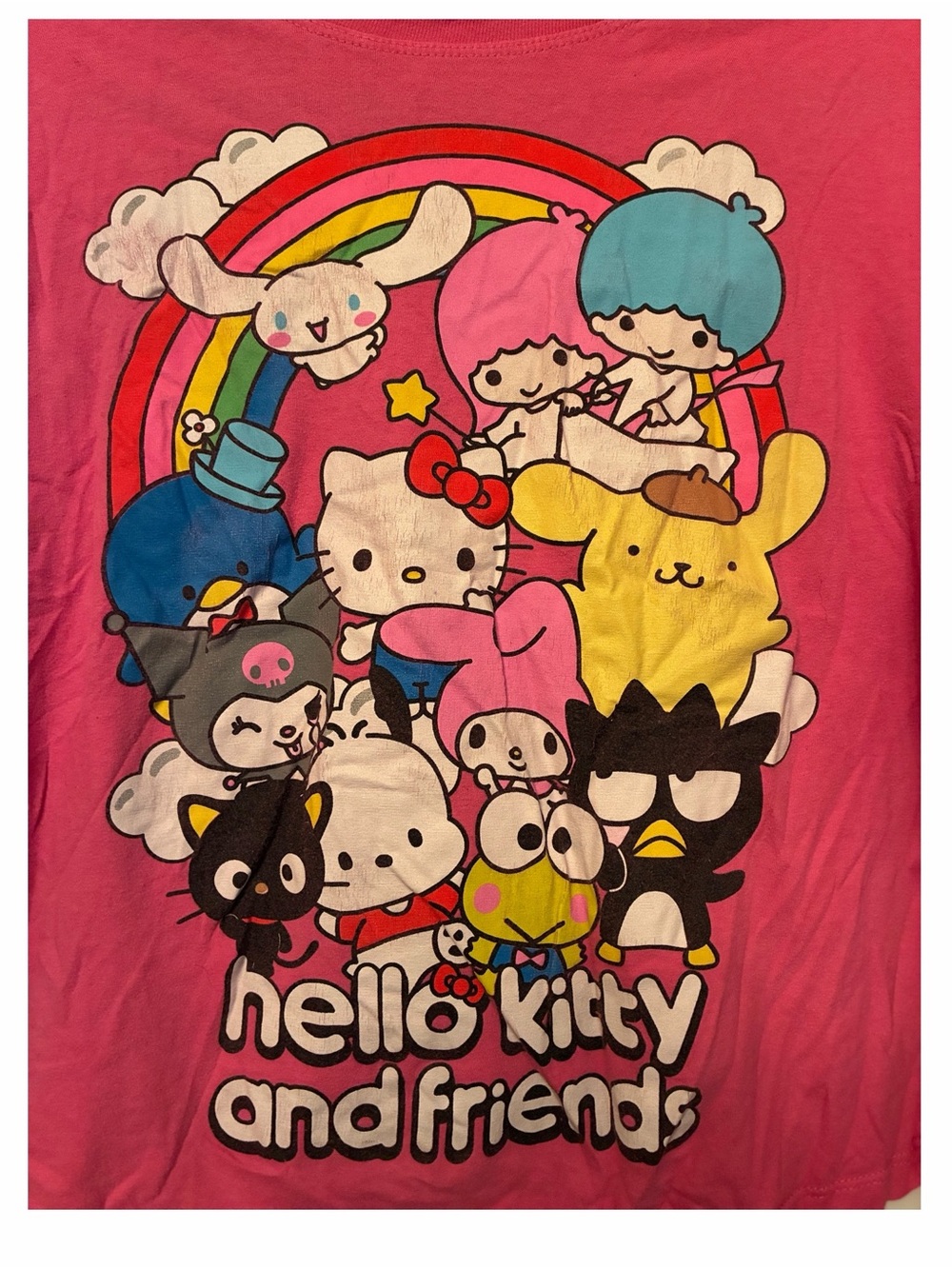 Hello Kitty Sanrio Boxy Crop Graphic Tee Pink Sz S Kawaii Y2K Harajuko Soft Girl - Picture 15 of 16